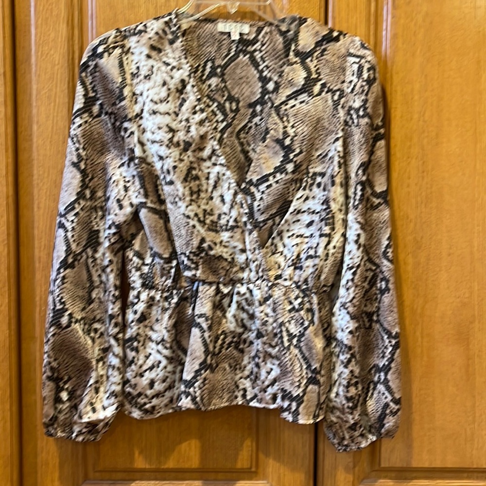 TCEC snake printed silky blouse